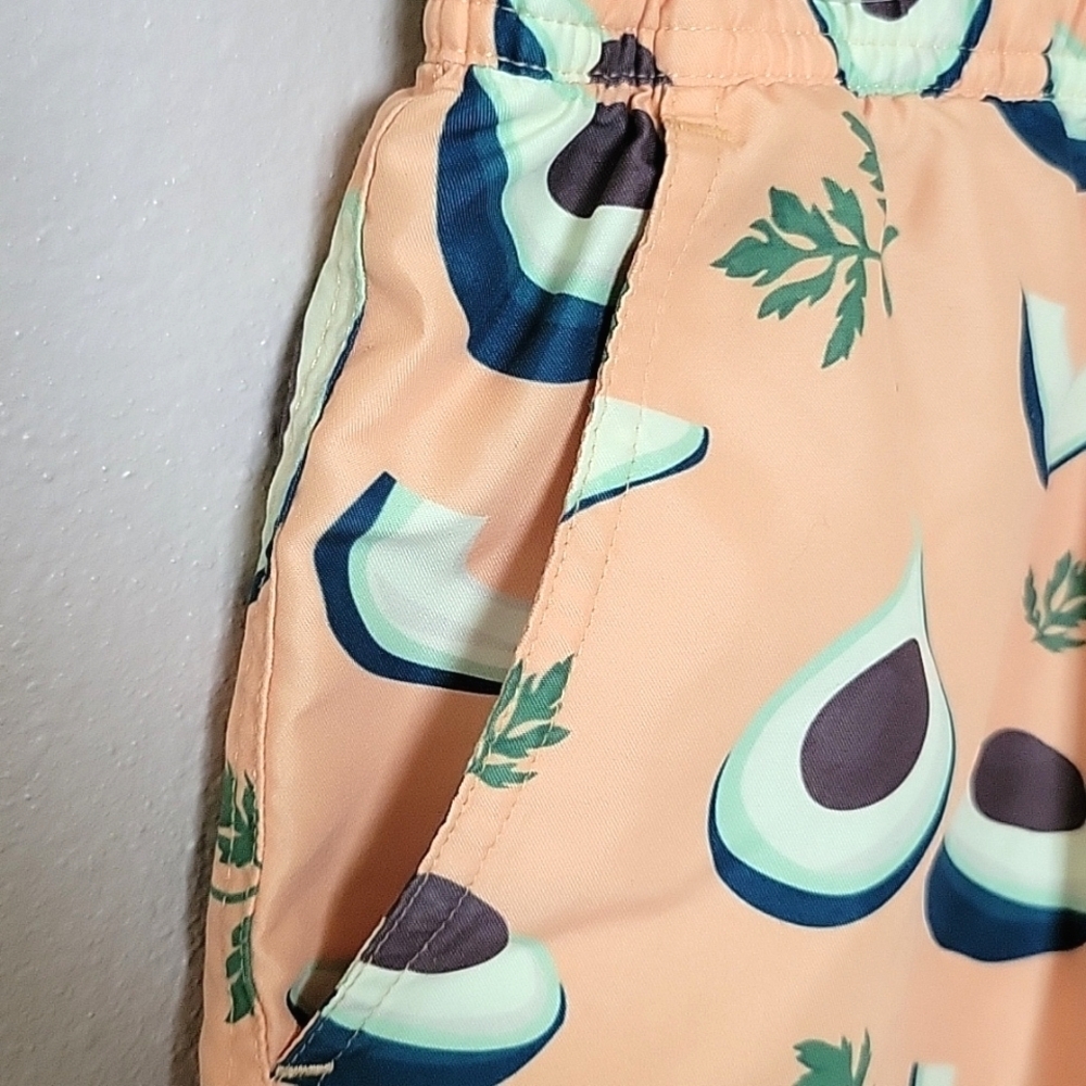 Eubi Mens Avocado Pattern Swim Trunks - Size Medium - Picture 3 of 7